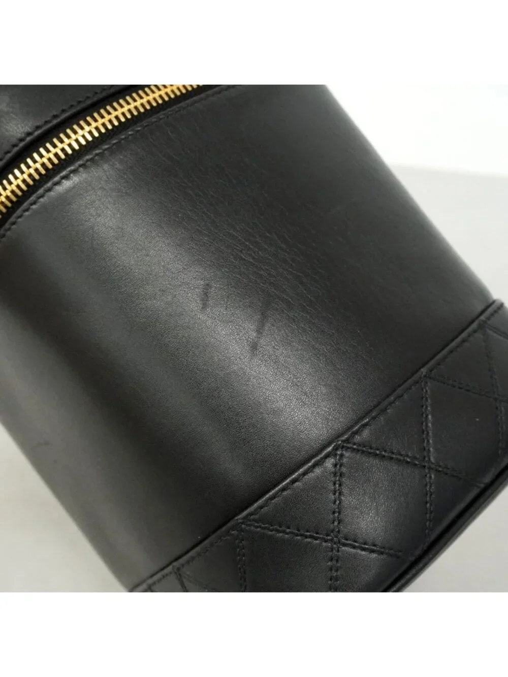 Chanel Vanity Bag Bicolor Lambskin Black Gold